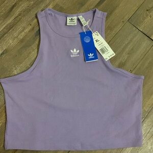 Adidas ribbed cropped tank top